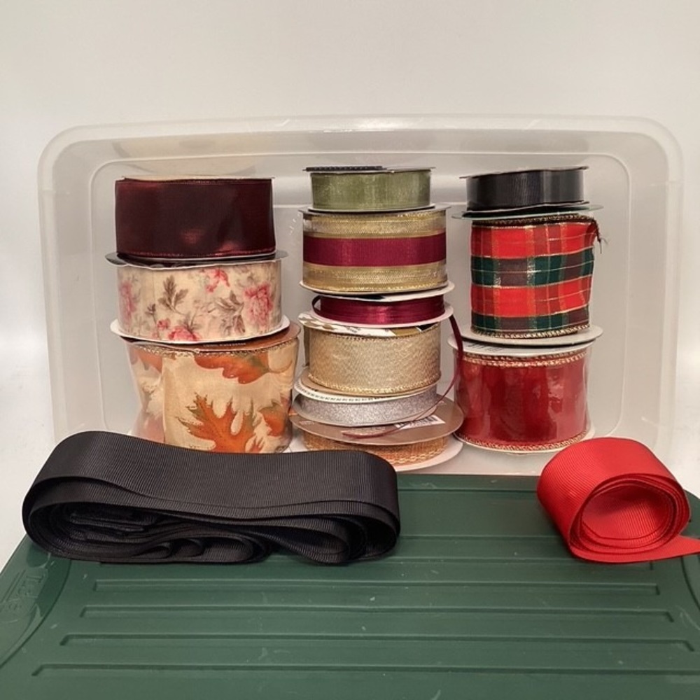 Various Fabric Ribbon for Gifts or Crafts &‎ Storage Box 12 Rolls